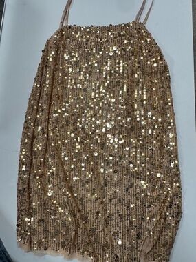 Free People Gold Sequin Mini Dress